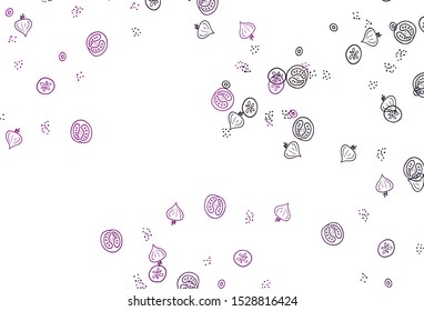 Light Pink vector background with tasty food. Abstract background with colorful Fast Food illustrations. Design for ad, poster, banner of cafes or restaurants.