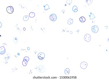 Light Pink vector background with tasty food. Illustration with set of fresh food in doodle style. Doodle design for your business advert of cafes.