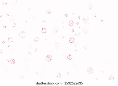 Light Pink vector background with tasty food. Abstract background with colorful Fast Food illustrations. Template for meal cooking in kitchen.