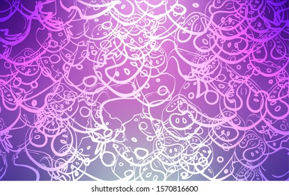Light Pink vector background with tasty food. Fast Food on blurred abstract background with colorful gradient. Doodle design for your business advert of cafes.