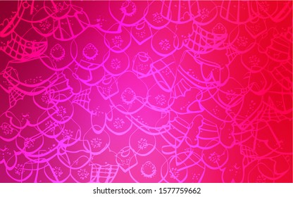 Light Pink vector background with tasty sweets. Blurred decorative design of desserts in doodle style. Doodle design for your business advert of cafes.
