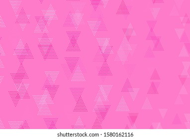 Light Pink vector background with triangles. Beautiful illustration with triangles in nature style. Pattern for commercials.