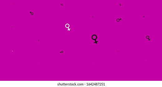 Light Pink vector background with woman symbols. Colorful illustration with gradient feminism shapes. Design for International Women’s Day.