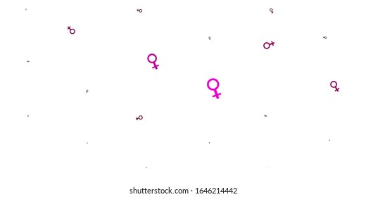 Light Pink vector background with woman symbols. Colorful illustration with gradient feminism shapes. Design for International Women’s Day.
