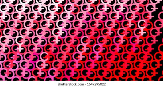 Light Pink vector background with woman symbols. Simple design in abstract style with women’s rights activism. Simple design for your web site.