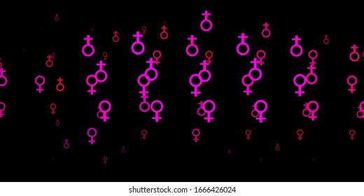 Light Pink vector background with woman symbols. Abstract illustration with a depiction of women's power. Best design to show the power of women.