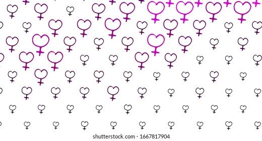 Light Pink vector background with woman symbols. Abstract illustration with a depiction of women's power. Background for International Women’s Day.