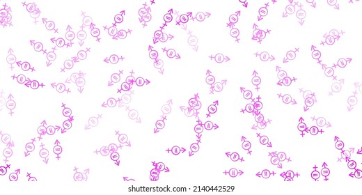 Light Pink vector background with woman symbols. Simple design in abstract style with women’s rights activism. Background for International Women’s Day.