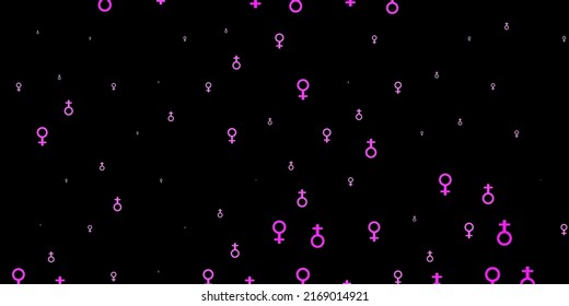 Light Pink vector background with woman symbols. Simple design in abstract style with women’s rights activism. Design for International Women’s Day.