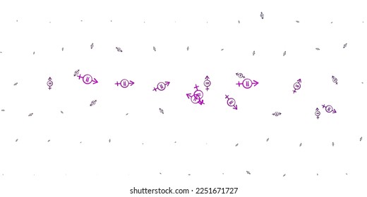 Fondo vectorial rosa claro con símbolos femeninos. Ilustración abstracta con una representación del poder de la mujer. Diseño para el Día Internacional de la Mujer.