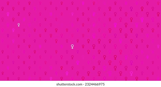 Light Pink vector background with woman symbols. Abstract illustration with a depiction of women power. Design for International Women Day.