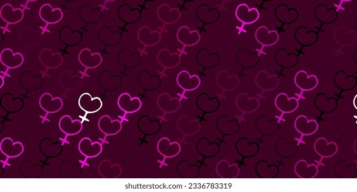 Light Pink vector background with woman symbols. Illustration with signs of women's strength and power. Design for International Women’s Day.