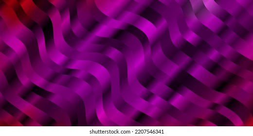 Light Pink vector background with wry lines. Colorful geometric sample with gradient curves.  Pattern for commercials, ads.