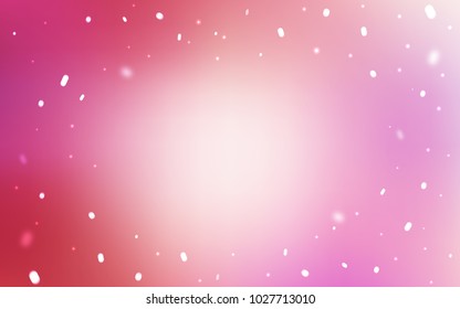 Light Pink vector background with xmas snowflakes. Glitter abstract illustration with crystals of ice. New year design for your ad, poster, banner.