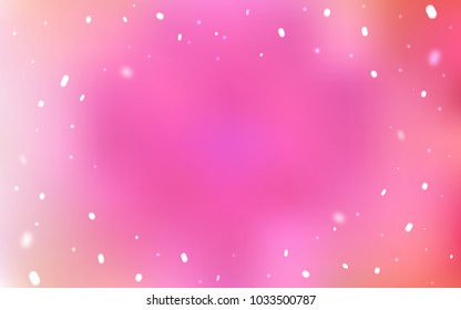 Light Pink vector background with xmas snowflakes. Glitter abstract illustration with crystals of ice. The template can be used as a new year background.