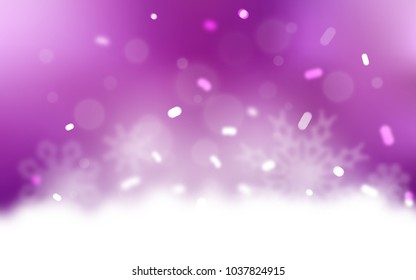Light Pink vector background with xmas snowflakes. Glitter abstract illustration with crystals of ice. The pattern can be used for new year ad, booklets.