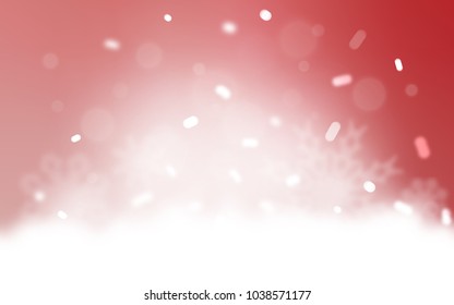 Light Pink vector background with xmas snowflakes. Shining colored illustration with snow in christmas style. The template can be used as a new year background.