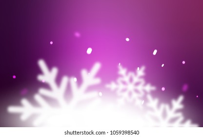 Light Pink vector background with xmas snowflakes. Blurred decorative design in xmas style with snow. The pattern can be used for new year ad, booklets.