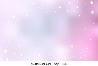 Light Pink vector background with xmas snowflakes. Glitter abstract illustration with crystals of ice. The pattern can be used for new year ad, booklets.