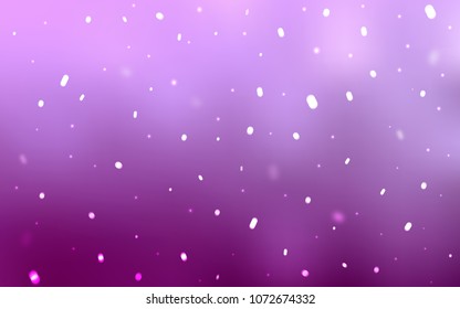 Light Pink vector background with xmas snowflakes. Shining colored illustration with snow in christmas style. The pattern can be used for new year leaflets.