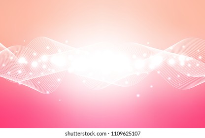 Light Pink vector background with xmas confetti. Decorative shining illustration with ribbons on abstract template. Beautiful design for your business advert of anniversary.