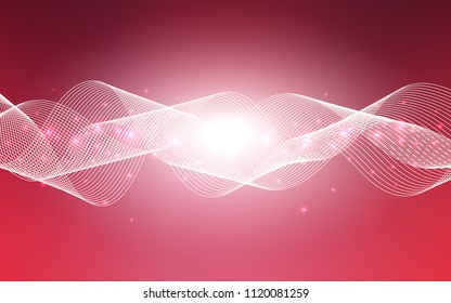 Light Pink vector background with xmas confetti. Beautiful colored illustration with ribbon in celebration style. The template can be used as a background for postcards.