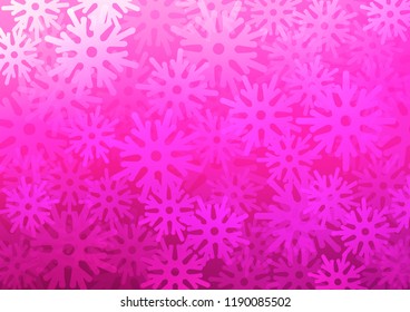 Light Pink vector background with xmas snowflakes. Decorative shining illustration with snow on abstract template. New year design for your ad, poster, banner.