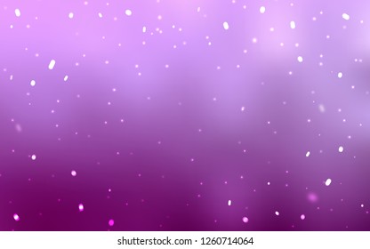Light Pink vector background with xmas snowflakes. Shining colorful illustration with snow on abstract template. Pattern for new year leaflets.