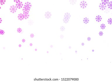 Light Pink vector background with xmas snowflakes. Colorful snowflakes with gradient on abstract background. Pattern for new year leaflets.