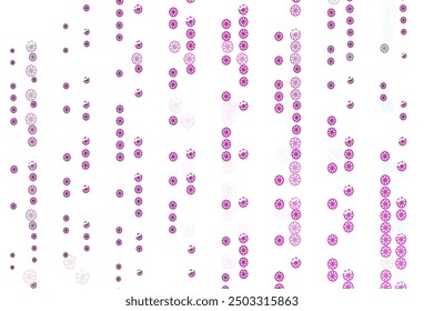 Fondo de Vector rosa claro con copos de nieve de Navidad. Brillo abstracto ilustración con cristales de hielo. El patrón se puede utilizar para el año nuevo y folletos.