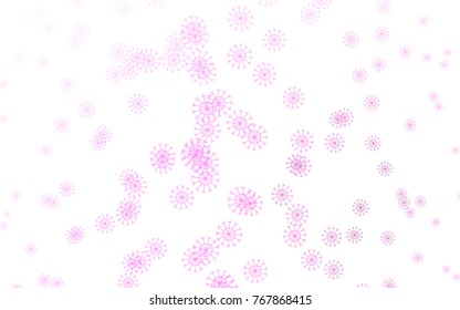 Light Pink vector background with xmas snowflakes. Glitter abstract illustration with crystals of ice. The pattern can be used for year new  websites.