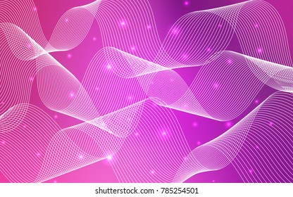 Light Pink vector background with xmas confetti. Decorative shining illustration with ribbons on abstract template. The pattern can be used for birthday gifts, congratulations.
