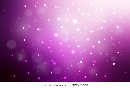 Light Pink vector background with xmas snowflakes. Shining colored illustration with snow in christmas style. New year design for your business advert.