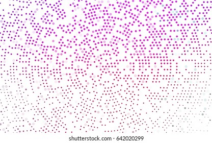 Light Pink vector banner with circles, spheres. Abstract spots. Background of Art bubbles in halftone style with colored gradient.