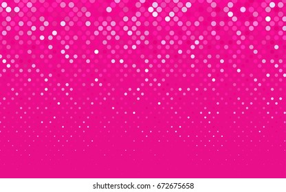 Light Pink vector banner with circles, spheres. Abstract spots. Background of Art bubbles in halftone style with colored gradient.