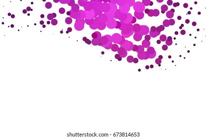 Light Pink vector banner with circles, spheres. Abstract spots. Background of Art bubbles in halftone style with colored gradient.