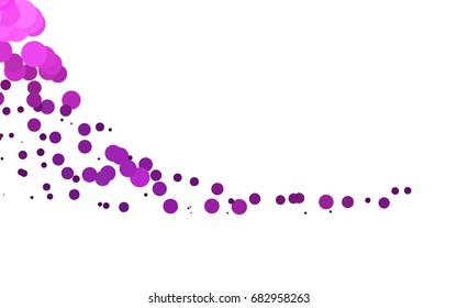 Light Pink vector banner with circles, spheres. Abstract spots. Background of Art bubbles in halftone style with colored gradient.