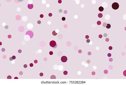 Light Pink vector banner with circles, spheres. Abstract spots. Background of Art bubbles in halftone style with colored gradient.