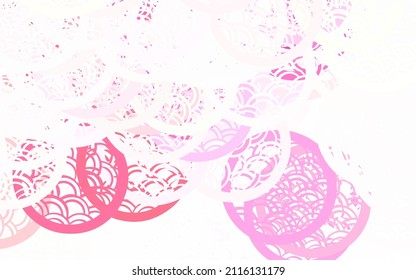 Light Pink vector Blurred decorative design in abstract style with bubbles. Beautiful colored illustration with blurred circles in nature style. Modern template for landing page.