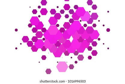 Light Pink vector blurry hexagon background design. Geometric background in Origami style with gradient. 
