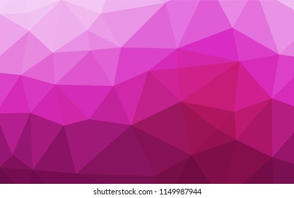 Light Pink vector blurry hexagon pattern. Triangular geometric sample with gradient.  Triangular pattern for your business design.