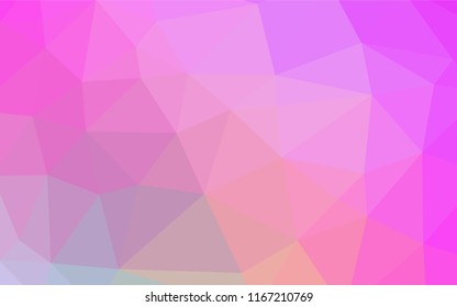 Light Pink vector blurry hexagon pattern. Geometric illustration in Origami style with gradient.  A new texture for your design.