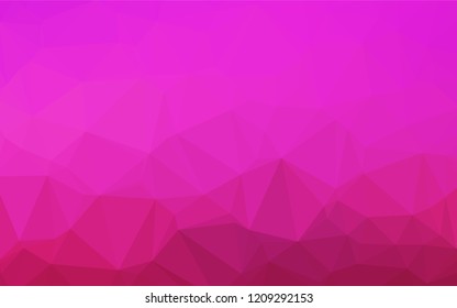 Light Pink vector blurry hexagon texture. Triangular geometric sample with gradient.  The textured pattern can be used for background.