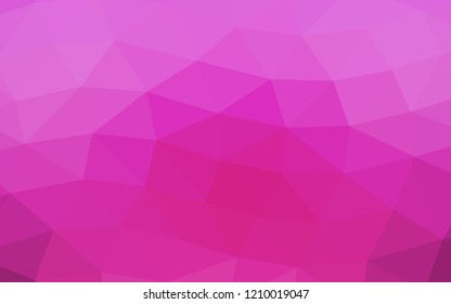 Light Pink vector blurry hexagon blurry triangle. Glitter abstract illustration with an elegant design. A completely new template for your business design.