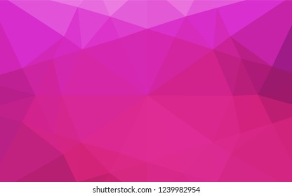 Light Pink vector blurry hexagon pattern. Triangular geometric sample with gradient.  The textured pattern can be used for background.