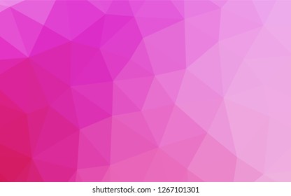 Light Pink vector blurry hexagon texture. Shining illustration, which consist of triangles. Brand new style for your business design.