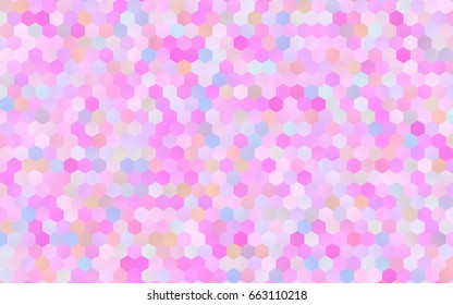 Light Pink vector blurry hexagon background design. Geometric background in Origami style with gradient. 
