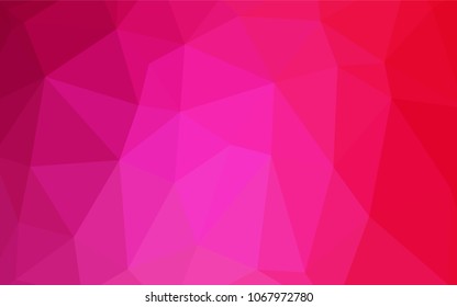Light Pink vector blurry triangle texture. Geometric illustration in Origami style with gradient.  The best triangular design for your business.