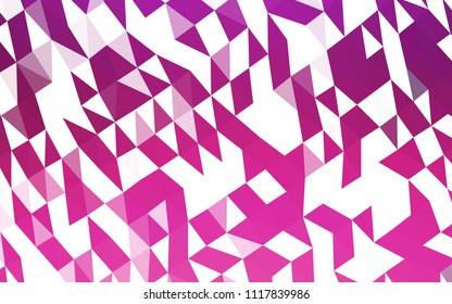 Light Pink vector blurry triangle background. Shining illustration, which consist of triangles. Brand new design for your business.