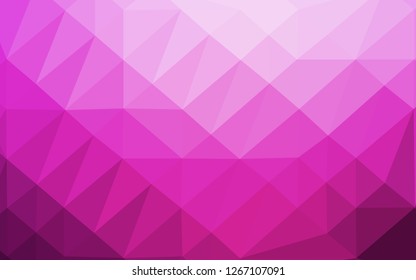 Light Pink vector blurry triangle texture. Colorful illustration in Origami style with gradient.  Triangular pattern for your business design.